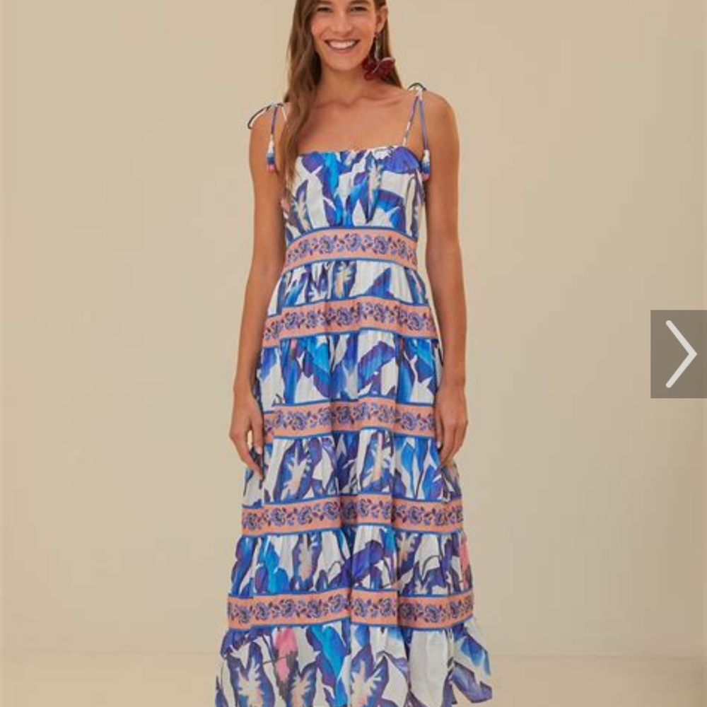 Women's Blue and White Maxi Dress